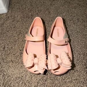 Mini Melissa Blush Pink Dress Shoes with Bow